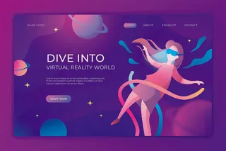 时尚大气元宇宙VR虚拟现实AR网页Banner海报设计模板AI矢量图素材