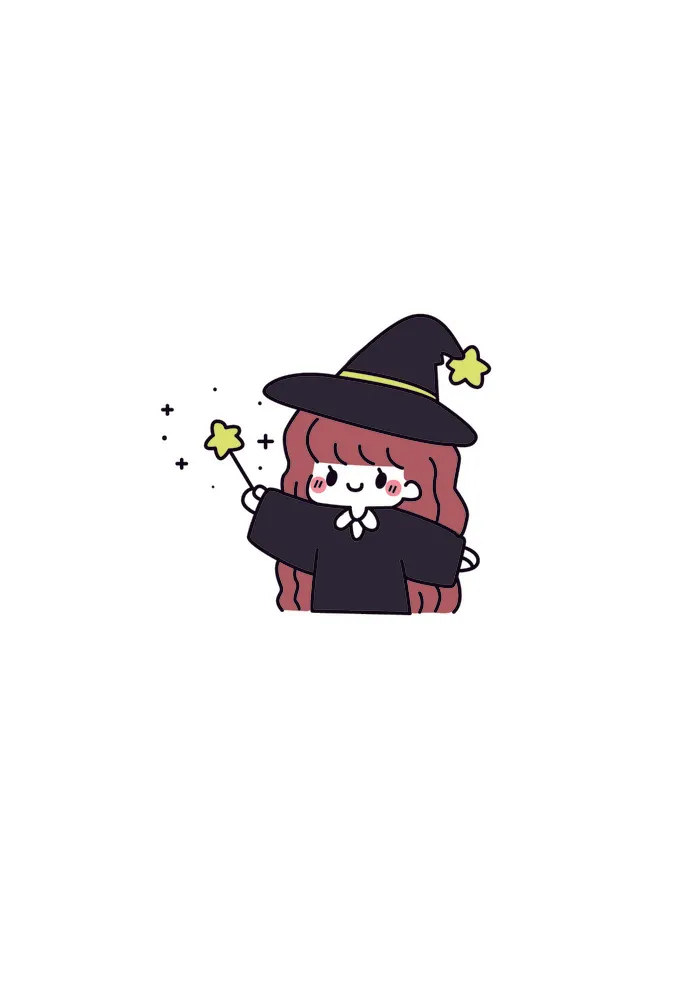 手绘可爱小女巫ai矢量模版下载