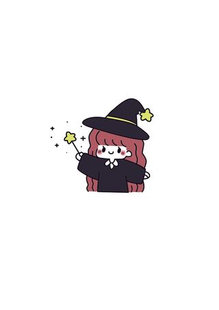 手绘可爱小女巫
