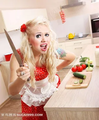 欧美厨房另类美女