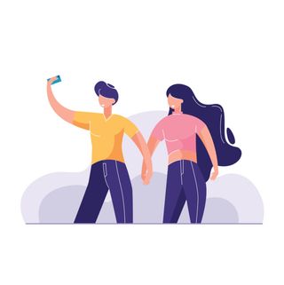 自拍/人物场景插画