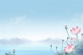 水墨大气国风荷花荷叶背景