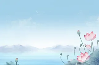 水墨大气国风荷花荷叶背景