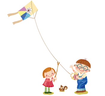 卡通放风筝