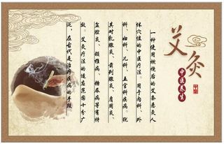 医中医养生保健古典展板艾灸