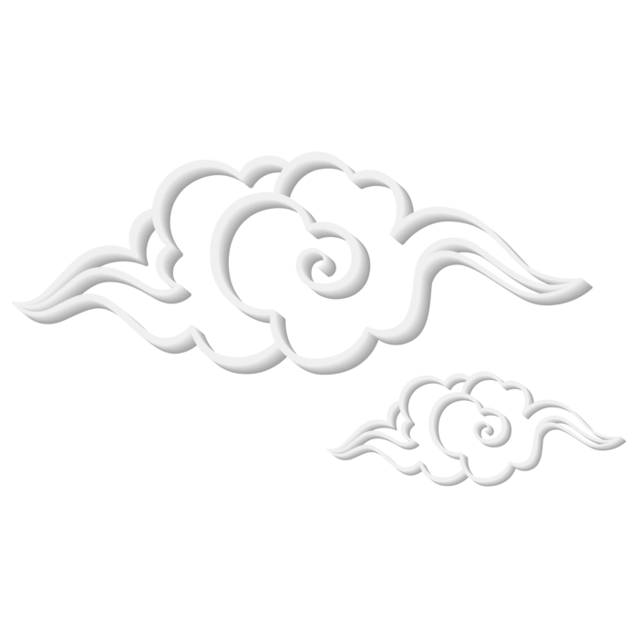 大气中国风祥云国潮风金边立体云朵剪纸创意装饰元素PNG免抠素材