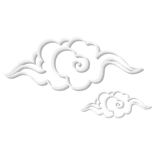 大气中国风祥云国潮风金边立体云朵剪纸创意装饰元素PNG免抠素材