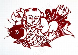 年年有余剪纸图案素材