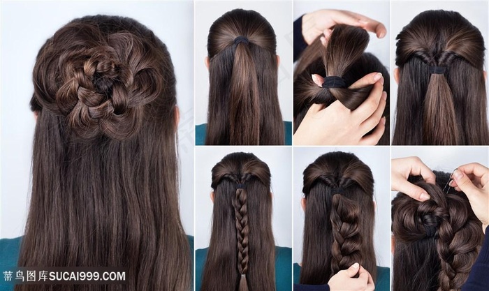 梅花造型编发步骤图片