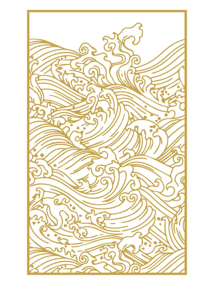 中国风复古中式祥云纹浪花纹背景海浪底纹理线纹PSD素材AI背景图案
