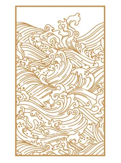 中国风复古中式祥云纹浪花纹背景海浪底纹理线纹PSD素材AI背景图案