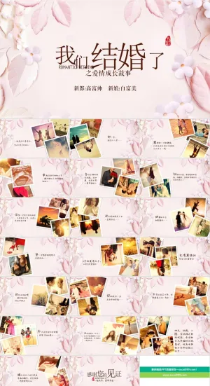 浪漫婚礼结婚快乐高兴PPT模板ppt模版预览图