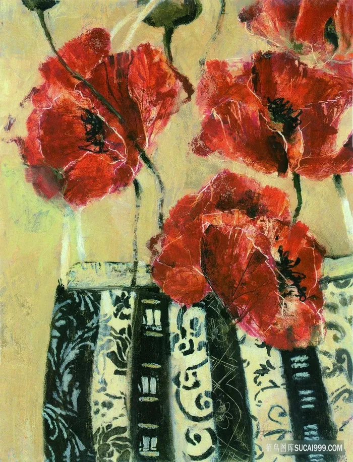 复古花卉水彩艺术插画