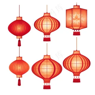 红灯笼喜庆插画免抠