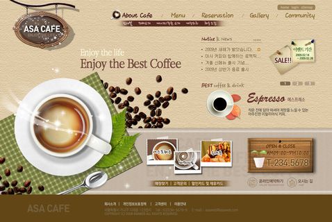 韩式风格网页设计PSD源文件素材清新淡雅