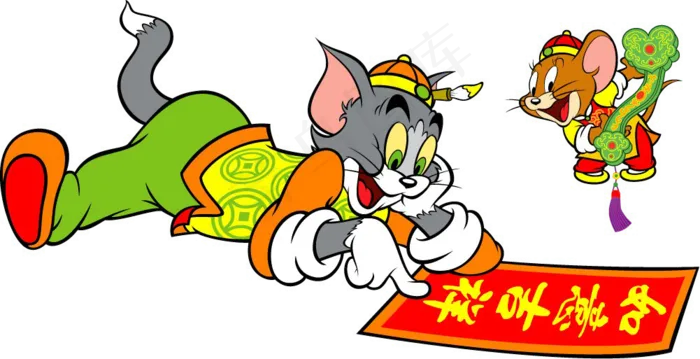新年彩色动漫猫和老鼠图片