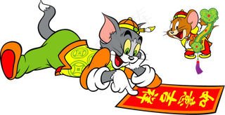 新年彩色动漫猫和老鼠图片