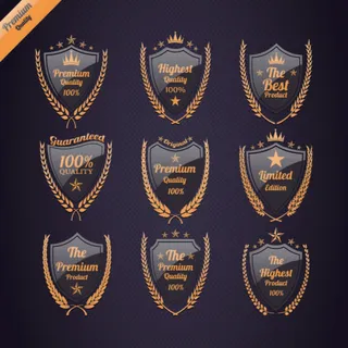 免抠盾牌橄榄枝标签