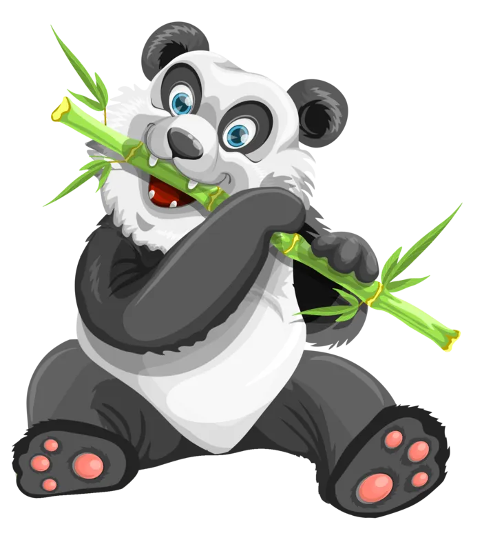熊猫吃竹子卡通
