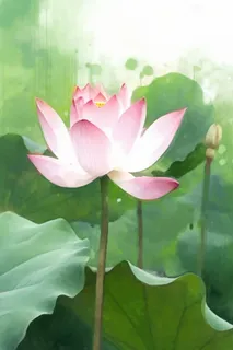 国风荷花水墨节气背景 国风荷花水墨节气背景