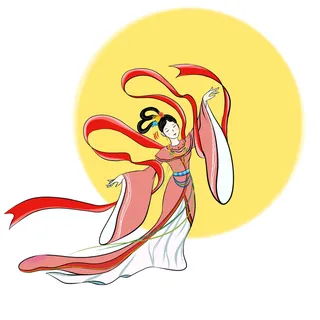 卡通中秋节嫦娥素材