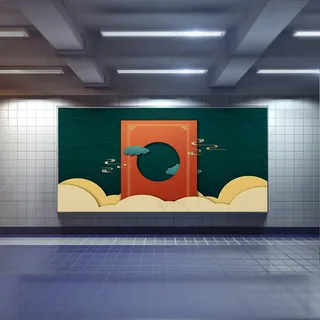 中国风国潮展板背景psd分层模板