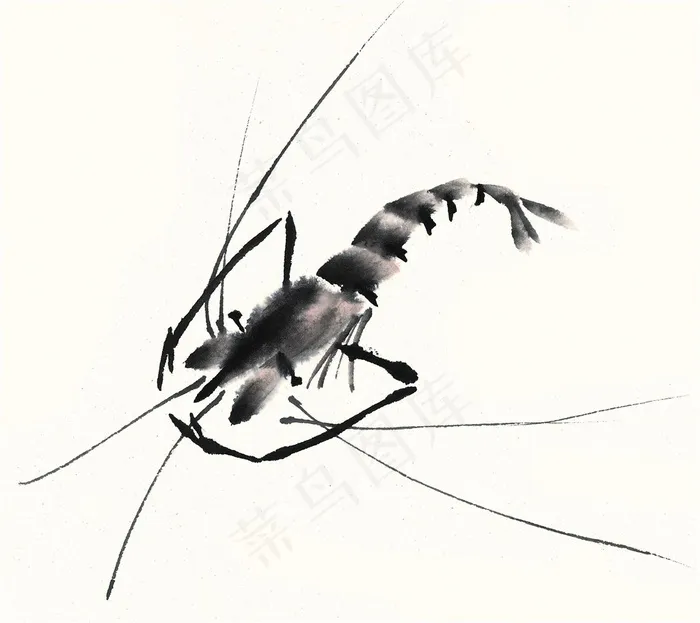 鱼虾蟹龟中国画jpg素材