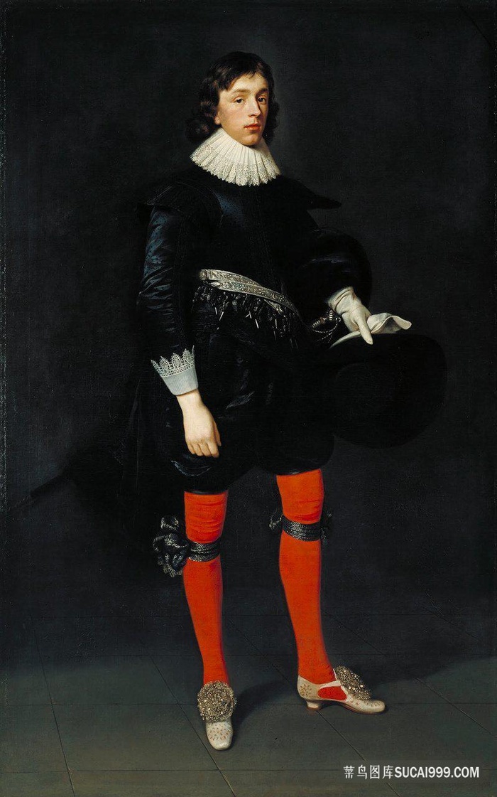 泰特手绘黑衣士兵油画