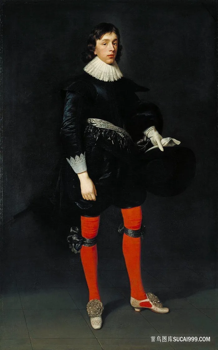 泰特手绘黑衣士兵油画