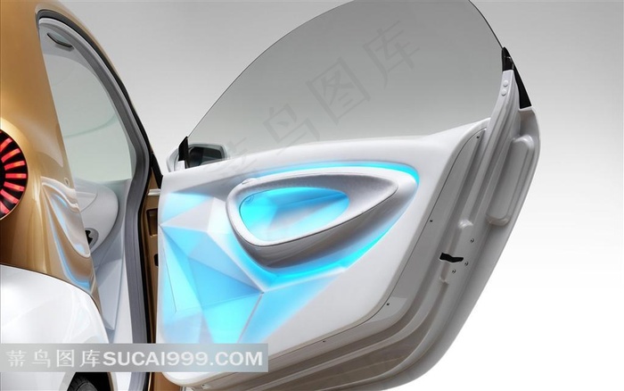 奔驰smart开车门摄影素材