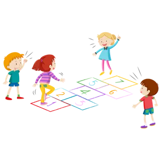 玩游戏 卡通 男孩 女孩