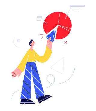 扁平风简笔画抽象计划报告人物插画