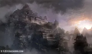 暗黑城堡中国风CG原画绘画图片