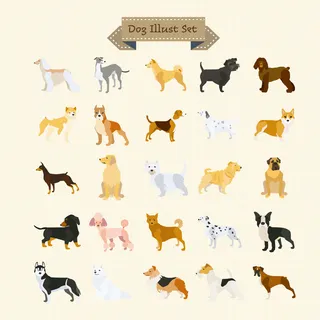 矢量可爱狗狗图案素材01