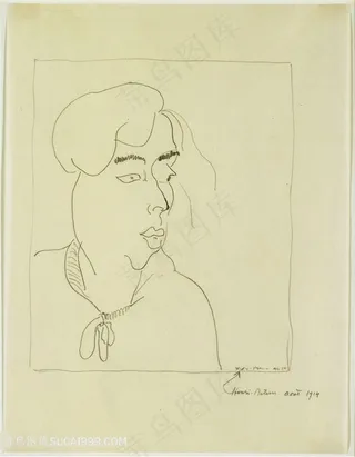 马蒂斯线描女士插画