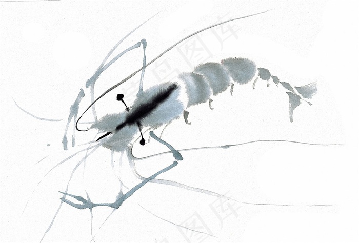 鱼虾蟹龟工笔素材