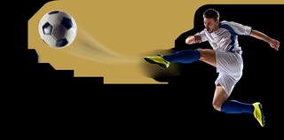 足球运动员踢球射门免抠