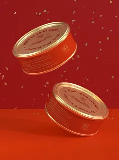 国潮风中式文创圆形盒子智能样机