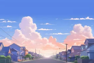 日式建筑街道阳光背景