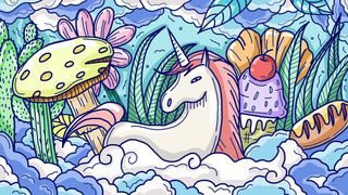 卡通涂鸦街头彩色墙绘壁纸插画儿童创意嘻哈漫画图集PSD素材