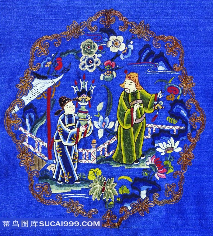 古典人物刺绣