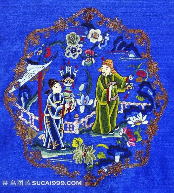古典人物刺绣