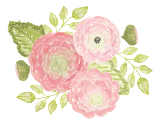 唯美森系手绘水彩花朵 免抠