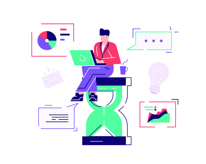 扁平化人物场景办公互联网等距ai矢量设计网页海报UI素材插画