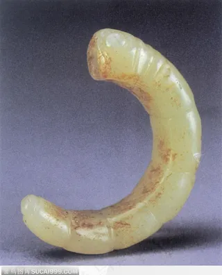 中华传统工艺-黄绿色虫子玉器