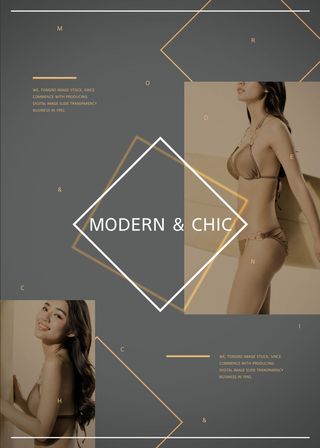 时尚金色内衣美女淘宝店铺海报