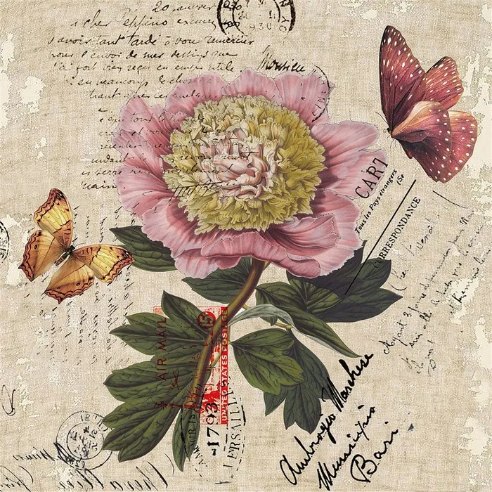 欧式蝴蝶花朵装饰画