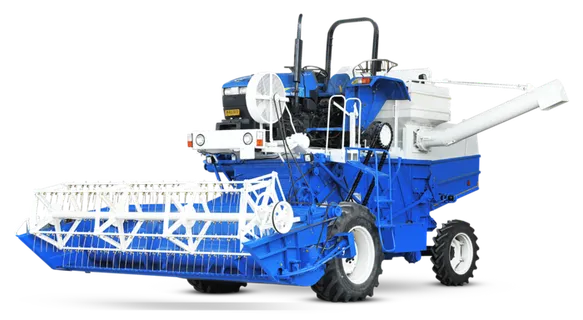 蓝色收割机现代农业