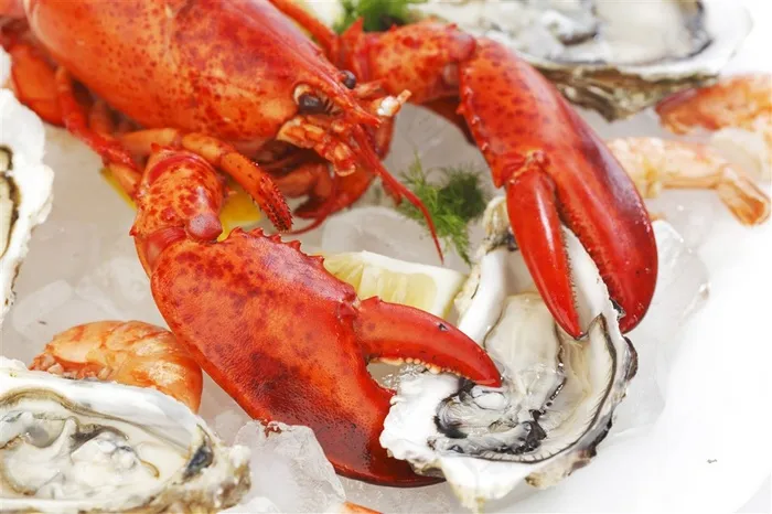 虾螃蟹海鲜食物菜品拼盘