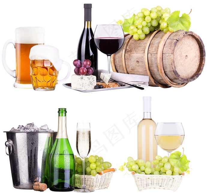 酒桶葡萄酒等美食